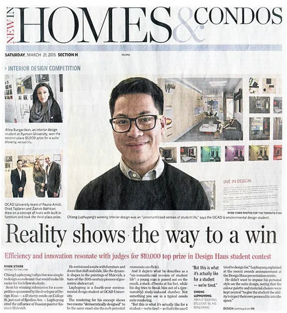 DESIGN HAUS JUDGES AWARD $10,000 STUDENT PRIZE FOR CONDO SHAPED BY BOTH EFFICIENCY